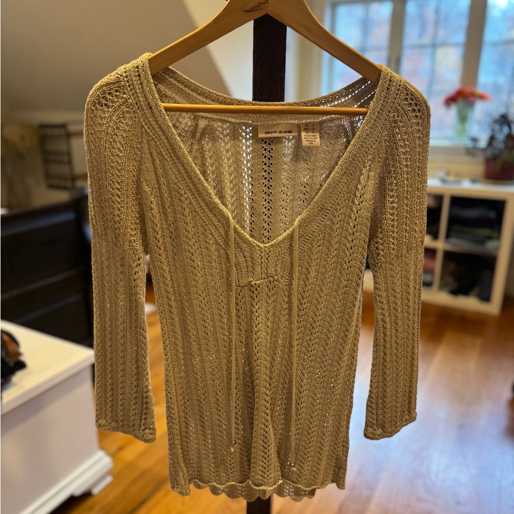 Crochet sweater 3/4 sleeve Size S